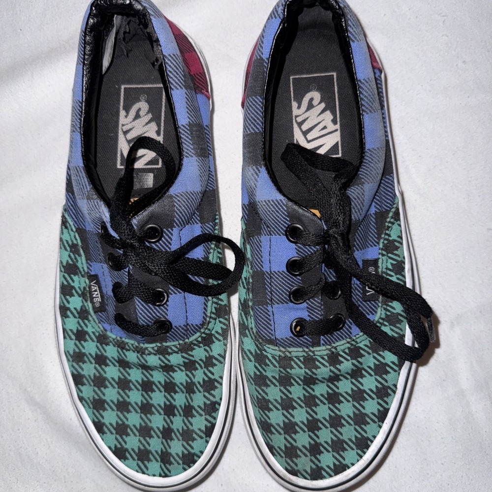 Vans Off The Wall Era Mixed Plaid Houndstooth Sneakers Womens 7.5 Mens 6